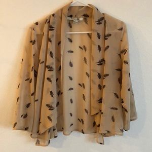 Shear, feather cardigan